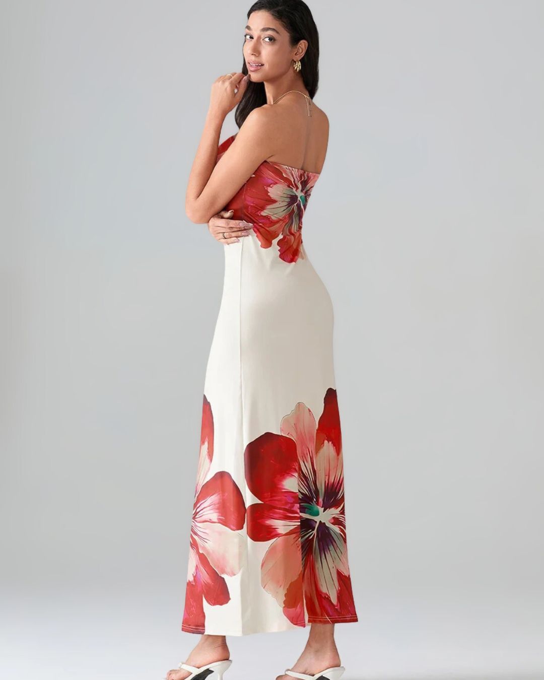 FierceMelbourne Exclusive – Amara Strapless Maxi Dress – Vintage Rose