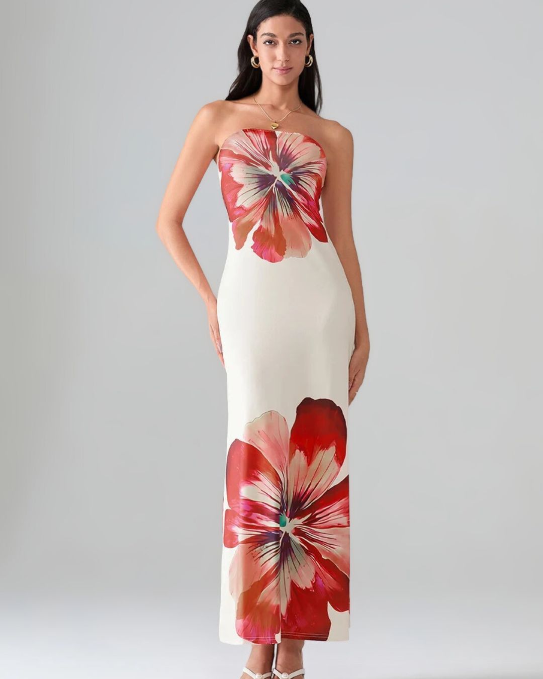 FierceMelbourne Exclusive – Amara Strapless Maxi Dress – Vintage Rose