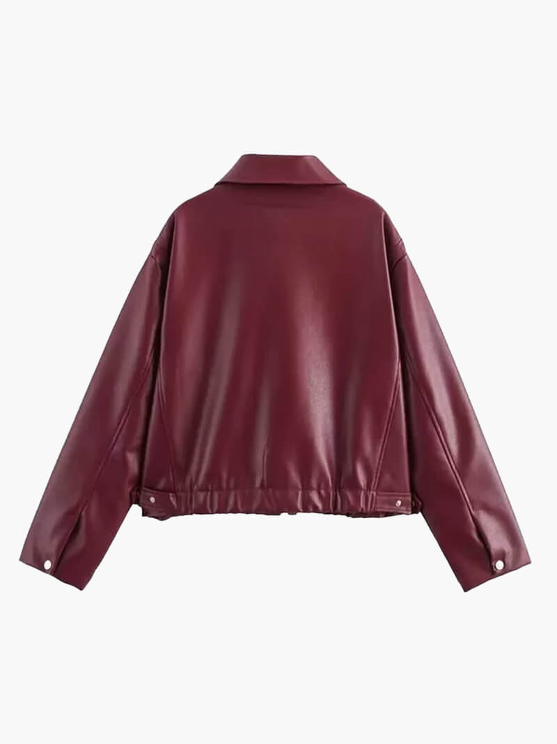 Elowyn | Deep Wine Leather Jacket