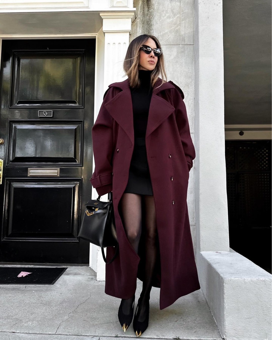 Ysolde | Tricot Wine-Tone Trench Coat