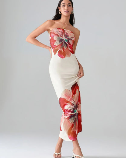 FierceMelbourne Exclusive – Amara Strapless Maxi Dress – Vintage Rose