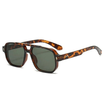 Retro Double Bridge Square Sunglasses