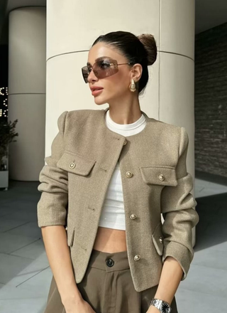 Nina | Luxe Vintage Cropped Jacket