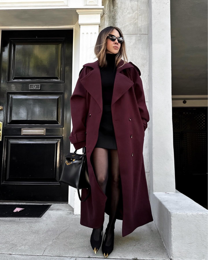 Ysolde | Tricot Wine-Tone Trench Coat